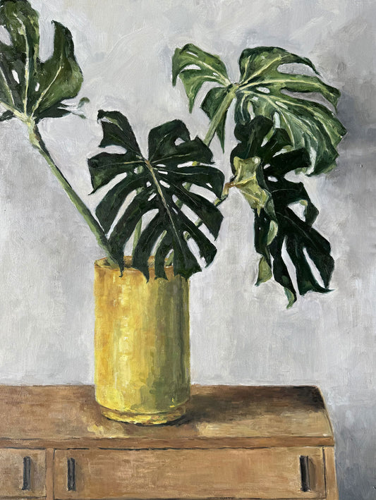 Monstera in Green Vase