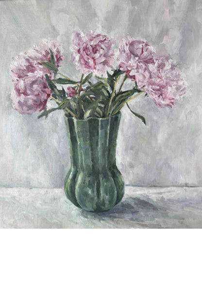 Peony in Green Vase