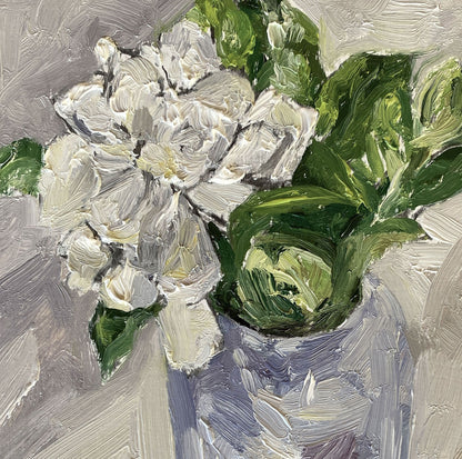 Gardenia in Purple Vase